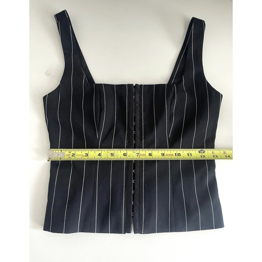 NWT Dissh Sander Navy Stripe Hook & Eye Sleeveless Cropped Bustier Top Sz 6 - Picture 12 of 13